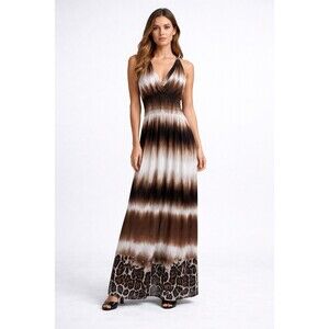 Women’s Romantic Sini Brown Maxi Dress Size M